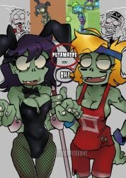 female browncoat zombie (pvz) from electronic arts by tiakathdraws