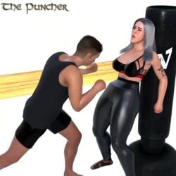 belly_punch belly_punching bondage daz_studio female leather_pants male maledom milf punching ryona ryonashoot tagme the_puncher thick_thighs video