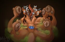 anus body body_horror commission creepy feline horror kanada_(character) male monster riilu scary what