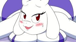 1girls 2d_animation animated anthro ass_bounce ass_focus beach beach_towel blush bouncing_ass deltarune flustered giantess goat huge_ass huge_breasts massive_ass music purple_bikini sans skeleton sound_effects tagme toriel trampoline tyler_the_creator undertale video white_fur