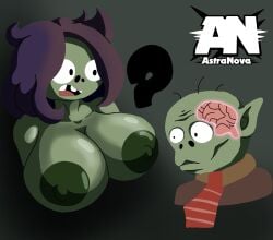 female browncoat zombie (pvz) from electronic arts by astranovaart