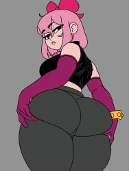 ass_focus back_view brawl_stars looking_from_below melodie_(brawl_stars) sketch tight_clothing xmito