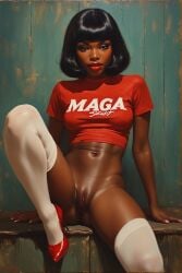 ai_generated big_breasts big_thighs black_woman breasts candace_owens female grab_my_pussy hooker lot_lizard maga porn porn_star pornstar_body pussy republican sex sexy terrible_job truck_stop working_girl