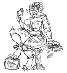 abs anthro anthro_only anthrofied arsfromnowhere_(artist) ass bethesda_softworks big_ass big_breasts big_thighs biped breasts claws curvaceous curvy deathclaw fallout female female_deathclaw fingers fishnet_legwear fishnets furry furry_female furry_only genitals hips horn horns hourglass_figure huge_ass huge_breasts large_ass large_thighs long_claws long_tail microsoft round_ass scales scalie sharp_claws sharp_teeth solo stitches tail teeth thick_tail thick_thighs thighs toned toned_female voluptuous vulva wide_hips