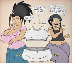 3girls bbw big_ass big_breasts big_butt boku_no_hero_academia chubby chubby_female color_edit colored colored_sketch colorization colorized colorized_edit colorshun fat_ass fat_butt fat_hips female jirou_kyouka kyoka_jiro momo_yaoyorozu multiple_girls my_hero_academia ronic_lagann short_hair tooru_hagakure tooru_hagakure_(invisible) tooru_hagakure_(visible) yaoyorozu_momo