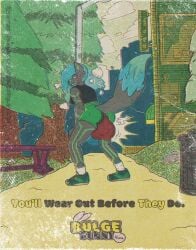 absurd_res anthro bench bra canid clothing feces female fictional_product futanari hi_res intersex magazine_page mammal outside panties park park_bench seraphina_shameless soiling soiling_underwear solo solo_focus solo_in_panel sports_bra underwear