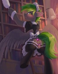 absurd_res anal anal_sex anku_(artist) balls blush bookshelf buttplug buttplug_in_ass buttplug_insertion bytewave chastity_cage chastity_device cleaning_tool clothing digital_drawing_(artwork) digital_media_(artwork) embarrassed equid equine feather_duster feathered_wings feathers feral furniture genitals hair hasbro hi_res legwear looking_back maid_uniform male mammal my_little_pony mythological_creature mythological_equine mythology object_in_ass open_mouth pegasus penetration plug_(sex_toy) plug_insertion quadruped rear_view sex_toy sex_toy_in_ass sex_toy_insertion solo stockings tail uniform wings