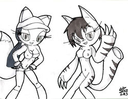 2012 animal_ears black_and_white drawn_together fox_ears fox_tail foxxy_love neronova ni-pul tagme tail thong