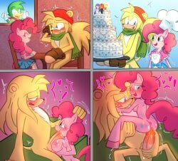 absurd_res anthro anus apron ass avian balls bark_the_polar_bear bean_the_dynamite bear bird blush bodily_fluids bottomwear breast_grab breast_play breasts cake chair chef_hat closed_eyes clothed clothing comic crossover cum cum_from_mouth cum_in_mouth cum_inside cum_string cutie_mark date demichan dessert digital_media_(artwork) earth_pony elias_acorn equid equine erection fellatio female fingers food friendship_is_magic fur furniture genital_fluids genitals gloves hair half-closed_eyes hand_on_breast hand_on_head handwear hasbro hat headgear headwear hi_res holding_leg holding_object holding_partner horse looking_back male male/female male_penetrating mammal my_little_pony narrowed_eyes nude open_mouth oral oral_penetration penetration penile penis picid pillow pinkie_pie_(mlp) polar_bear pony rarity_(mlp) scarf sega sex shallow_penetration shirt shy simple_background sitting skirt smile sonic_(series) sonic_the_fighters sonic_the_hedgehog_(archie) sonic_the_hedgehog_(comics) sonic_the_hedgehog_(idw) sonic_the_hedgehog_(series) spread_legs spreading table tail titjob topwear ursine vaginal_penetration vulva wedding_cake whisper_the_wolf woodpecker