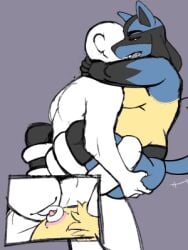 anal anonymous_artist big_breasts breasts duo faceless_character faceless_male generation_4_pokemon hands_behind_head legs_wrapped_around_partner licking low_res lucario male male/male micro_penis mpreg nintendo nipple_fetish nipple_lick nipple_play nipples pecs_with_breasts pokemon pokemon_(species) pregnant pregnant_male restrained restrained_by_tentacles sex standing standing_sex tentacle tiny_penis tongue unfinished