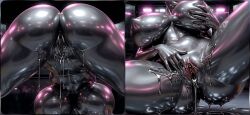 ai_assisted ai_generated big_ass big_breasts featureless_breasts featureless_face female female_focus female_only metallic_body presenting presenting_hindquarters presenting_pussy pussy pussy_juice pussy_juice_drip shiny shiny_body shiny_skin tagme unknown_female unknown_species