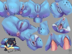 anthro anus aquatic bodily_fluids butt clitoral_hood clitoris duo felid female female_penetrated fish fur genital_fluids genital_focus genital_shot genitals hair hi_res hybrid knockout_(krapette) krapette lion male male/female mammal nude offscreen_male pantherine penetration penis plump_labia presenting shark simple_background solo spiky_hair spread_legs spread_vulva spreading vaginal vaginal_penetration vulva vulva_focus vulva_shot