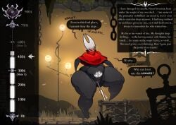 1girls ass ass_expansion breasts cloak curvaceous curvy curvy_female curvy_figure dialogue expansion female fwingers growth_drive height_growth hollow_knight hollow_knight:_silksong hornet_(hollow_knight) huge_ass huge_thighs hyper_ass hyper_thighs overweight pubic_tattoo pussy self_pleasure tattoo thick_thighs thigh_expansion thigh_gap thighs thighs_bigger_than_head transformation weapon