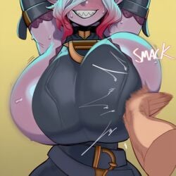 ai_generated arms_up blush blushing bolt_on_tits boobs_bigger_than_head breast_focus breast_implants breast_slap breast_smack breasts_bigger_than_head briar_(league_of_legends) bulging_breasts cattlec cleavage cleavage_overflow close-up clothed_breasts clothed_female dominant_male enormous_breasts fake_breasts gigantic_breasts hands_behind_head huge_breasts imminent_death imminent_paizuri imminent_rape imminent_sex implants league_of_legends league_of_legends:_wild_rift light-skinned_female light-skinned_male masochism massive_breasts misogyny pov ryona sexism sideboob silicone silicone_implants slap slapping slapping_breasts smack smack_(sound_effect) smile submissive_female sweat sweatdrop thin_waist tight_clothing tits_bigger_than_head violence