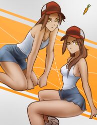 brown_hair cap chiotosaurio lina_(celina_quintana) original original_character sitting solo_female