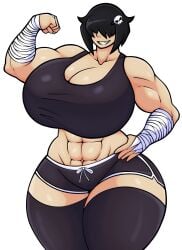 1female 1girls 1woman 2d 2d_(artwork) 2d_artwork abs background bandage bandaged_arm big_breasts black black_legwear black_shorts black_tank_top breasts buff buff_female digital_drawing_(artwork) digital_media_(artwork) emo emo_girl emo_hair female female_only flexing hair hair_covering_eye hair_covering_eyes huge_breasts jpeg jpg large_breasts legwear light-skinned_female light_skin light_skinned_female muscular muscular_female necrosus roblox roblox_avatar robloxian short_hair shorts simple_background skull_hair_ornament solo solo_female tank_top