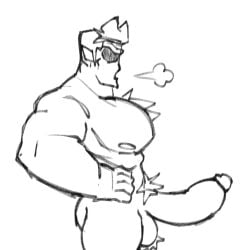 ball_tuft balls boner chest_tuft daddy_dearest erection friday_night_funkin hands_on_hips hard_on male male_only muscular nipples pecs penis pubes solo warpycloak_(artist)