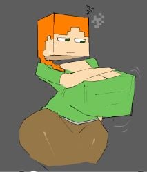 alex_(minecraft) annoyed big_ass big_breasts cubic_breasts edited_by_uploader ginger_female minecraft pelosdealgodon thepinkthing