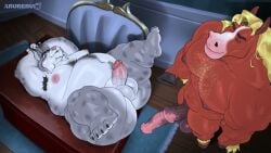 2boys 2d 2d_animation anal anal_sex animated anthro aruberu balls brian_winddancer chair cum cum_in_ass digital_media_(artwork) disney duo equid equid_penis equis feline gay horse horsecock humanoid_penis indoors inside internal_view interspecies laying_on_table lying lynx male male_only mayor_winddancer milton_lynxley overweight overweight_male rug sex_on_table sound tagme video x-ray zootopia_2