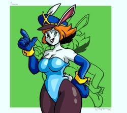 aiko_(dekaduck) aiko_rosewood anthro big_breasts big_hands breasts bunny bunnygirl bunnygirl_outfit dekaduck female furry future gloves green_eyes huge_hands intergalactic lagomorph leotard playboy_bunny police police_officer police_uniform policewoman rabbit space vinnydonas19