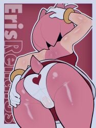 1girls amy_rose ass ass_focus bangle bent_over big_ass bracelet cameltoe erisrenatus female female_only from_behind gloves heart jewelry panties pantyshot pink_hair print_panties solo sonic_(series) sonic_the_hedgehog_(series) tail thigh_gap underwear upskirt white_gloves white_panties