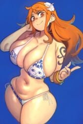 1girls arm_tattoo ass big_ass big_breasts big_butt big_hips big_thighs bikini blue_tattoo breasts female female_only gigantic_ass gigantic_boobs gigantic_breasts gigantic_butt gigantic_thighs gigantic_tits hair hips huge_ass huge_boobs huge_breasts huge_butt huge_hips huge_thighs kelvin_hiu lips long_hair massive_ass massive_boobs massive_breasts massive_butt massive_hips massive_thighs massive_tits nami_(one_piece) one_piece one_piece_film_gold orange-haired_female orange_eyes orange_hair solo tattoo thick_thighs thighs voluptuous voluptuous_body voluptuous_female wide_hips wide_thighs