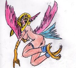 duel_monster harpie_girl harpie_lady tagme traditional_art yu-gi-oh!