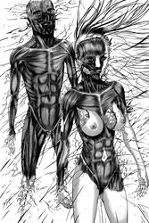 gantz guro hiroya_oku human muscles official_art oku_hiroya pubic_hair