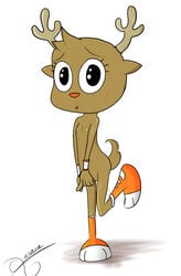 1girls 2012 cartoon_network cervine deer female female_only flat_chest looking_at_viewer penny_fitzgerald penny_fitzgerald_(before_canon_real_form) small_breasts solo tagme the_amazing_world_of_gumball young