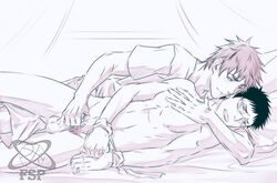 2boys bondage handjob junpei_hyuga kuroko's_basketball kuroko_no_basuke male male_only teppei_kiyoshi yaoi