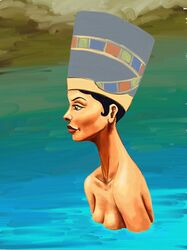 1girls ancient_egypt egyptian egyptian_clothes female female_only history human human_only light-skinned_female light_skin monique_perna nefertiti swimming tagme