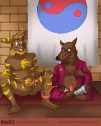 2012 2boys anthro anthro_only bandages brown_fur chest_tuft circumcised circumcision_scar foreskin fur furry furry_only lombax male male_only master_splinter multiple_males no_humans nude original_character penis purple_robe ratchet_and_clank robe robe_only rthur splinter teenage_mutant_ninja_turtles teenage_mutant_ninja_turtles_(1987) tmnt tmnt_1987 uncut white_bandages yaoi yellow_chest_tuft yellow_stripes