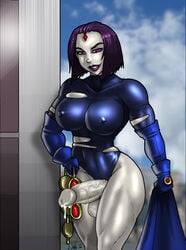 1futa abs balls bob_cut breasts busty cleavage cum dc dc_comics dcau elzikyuchi erection eyeliner eyeshadow futa_only futanari goth hourglass_figure intersex lipstick muscular nipple_bulge nipples penis photoshop rachel_roth raven_(dc) solo teen_titans testicles veins veiny_penis voluptuous wilko