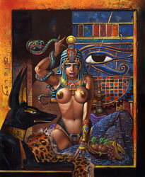 1girls ancient_egypt female female_only hatshepsut history human human_only jackal pasties pharaoh royalty simon_bisley snake solo solo_female tagme traditional_clothes