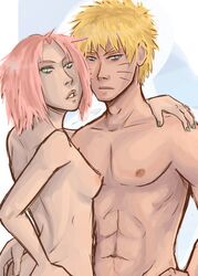 1boy 1girls female human male naruto sakura_haruno small_breasts starchii straight uzumaki_naruto