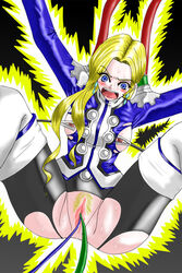 arms_up blonde_hair blue_eyes blush bondage breasts censored clothing electricity electrocution electrodes electrostimulation female glycine_bleumer helpless humiliation insertion long_hair multiple_insertions nipple_clamps nipple_torture nipples nude object_insertion open_mouth pain pubic_hair pussy restrained sakura_taisen sakura_wars screaming slave spread_legs sweat torture vaginal_insertion vaginal_penetration