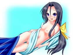 1girls 2d belly black_hair breasts mitsuhide_akechi pussy small_breasts solo tagme the_ambition_of_nobuna_oda