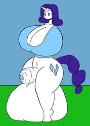 1girls ass blue_eyes breasts dickgirl foreskin friendship_is_magic furry horn horse huge_ass huge_cock hyper hyper_breasts hyper_testicles intersex my_little_pony navel oppaimisty penis rarity_(mlp) standing straight_hair tail testicles what