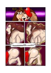 1girls ape areola breast_expansion breasts comic donkey_kong donkey_kong_(arcade) erect_nipples eyeshadow fangs female lipstick mario mario_(series) muscular nintendo nipples pauline silverbulletproof tail transformation voluptuous werewolf