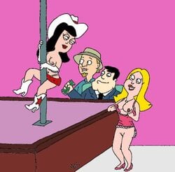 american_dad breasts color female francine_smith hayley_smith human jeff_fischer male rabbi_(artist) stan_smith stripper_pole