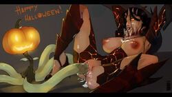 breasts cum cum_in_pussy cum_inside cum_on_breasts cum_on_face deathwing deathwing_(world_of_warcraft) demon english_text female hallow's_end halloween high_heels human kumbhker nipples penetration pumpkin pussy rule_63 sinister_squashling spread_legs tentacle text uncensored vaginal_penetration void_corruption_(warcraft) world_of_warcraft yellow_eyes