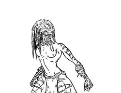 1girls alien alien_girl black_and_white breasts female female_only female_yautja nipples predator_(franchise) solo tagme topless tremors2k7 uncensored yautja