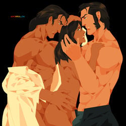 1girls 2boys amon avatar_legends clothing dark-skinned_female dark-skinned_male dark_skin female human interracial korra male male/female polapaz123 smooth_skin straight tarrlok the_avatar the_legend_of_korra threesome underwear water_tribe