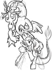 anthro bcs chimera diphallia diphallism discord_(mlp) draconequus dragon fellatio friendship_is_magic male male_only multi_genitalia multi_penis my_little_pony mythological_creature mythological_scalie mythology oral penis scalie sex spike_(mlp) straight_hair