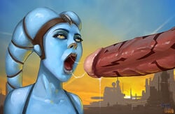 1boy 1girls aayla_secura female interspecies ironbite male penis star_wars twi'lek unseen_male_face