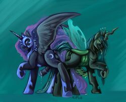 alicorn changeling friendship_is_magic male male_only mlpfwb my_little_pony nightmare_moon_(mlp) princess_luna_(mlp) queen_chrysalis_(mlp) rule_63 smooth_skin