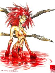 andariel blood blood_splatter blood_stain diablo diablo_2 nipples tagme