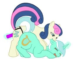 bonbon_(mlp) friendship_is_magic lyra_heartstrings_(mlp) my_little_pony reikitsune smooth_skin