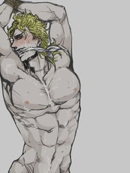 bondage dio_brando gag jojo's_bizarre_adventure looking_at_viewer male male_only malesub stardust_crusaders tagme wokoto