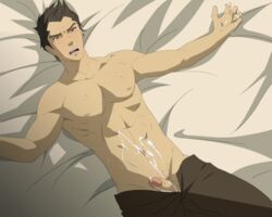 1boy avatar_legends clothing cum kehven mako male male_only pubes pubic_hair smooth_skin solo the_legend_of_korra uncensored yaoi